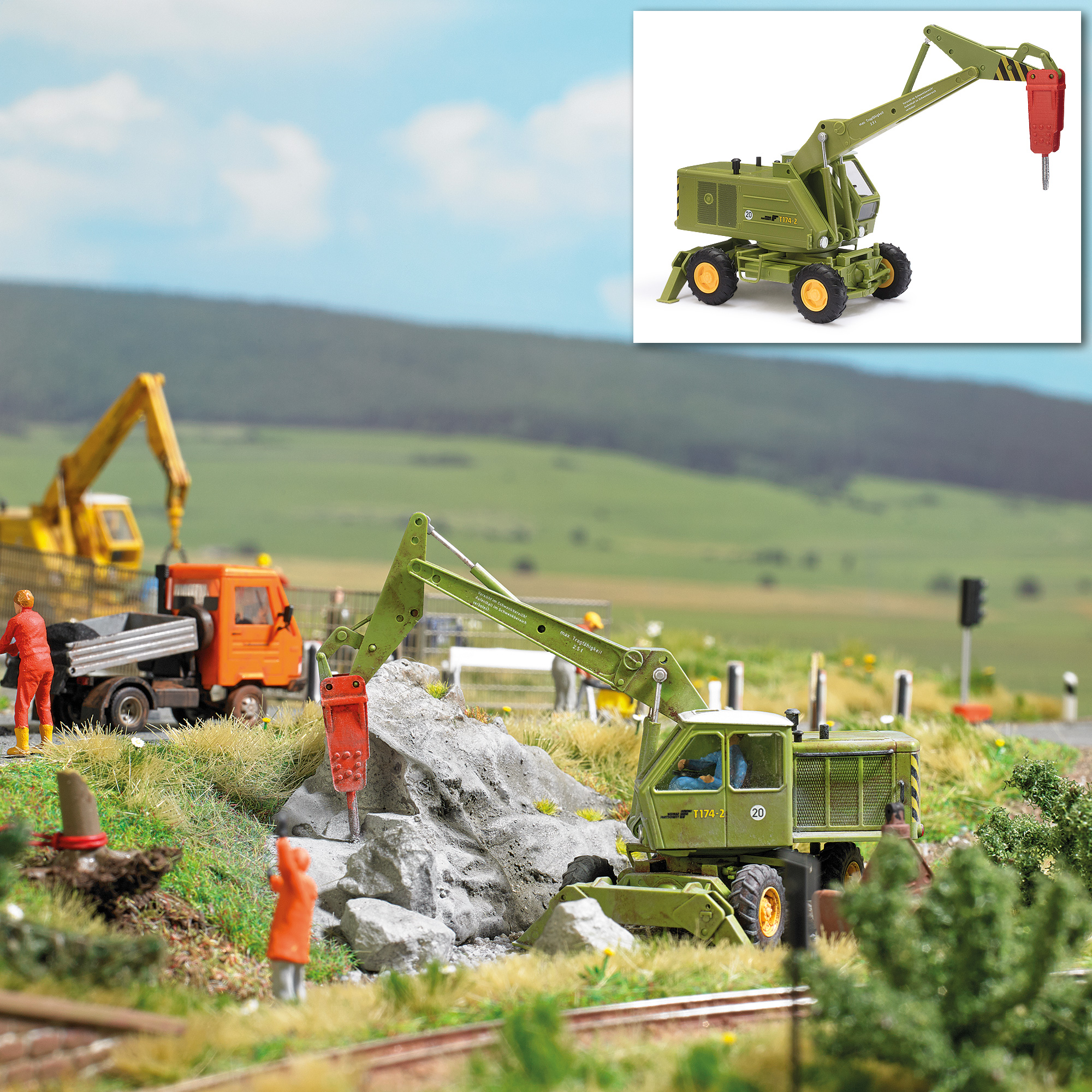 H0 Mobiln� bagr T 174 se sb�je�kou