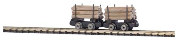 H0 Set dvou plo�inov�ch d�ln�ch voz� nalo�en�ch d�evem