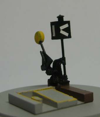 H0 Imitace vyhybkov�ho n�v�stidla s mechanick�m p�estavn�kem