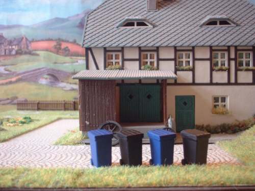 H0 Popelnice plastov� 4 kusy